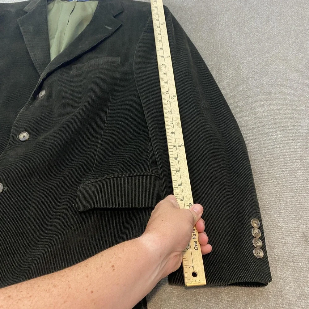 Lans'‎ End Blazer Mens 46 Regular Brown Corduroy Cotton Lined Jacket Classic
